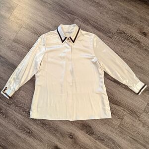 St John Silk Champagne Button Up